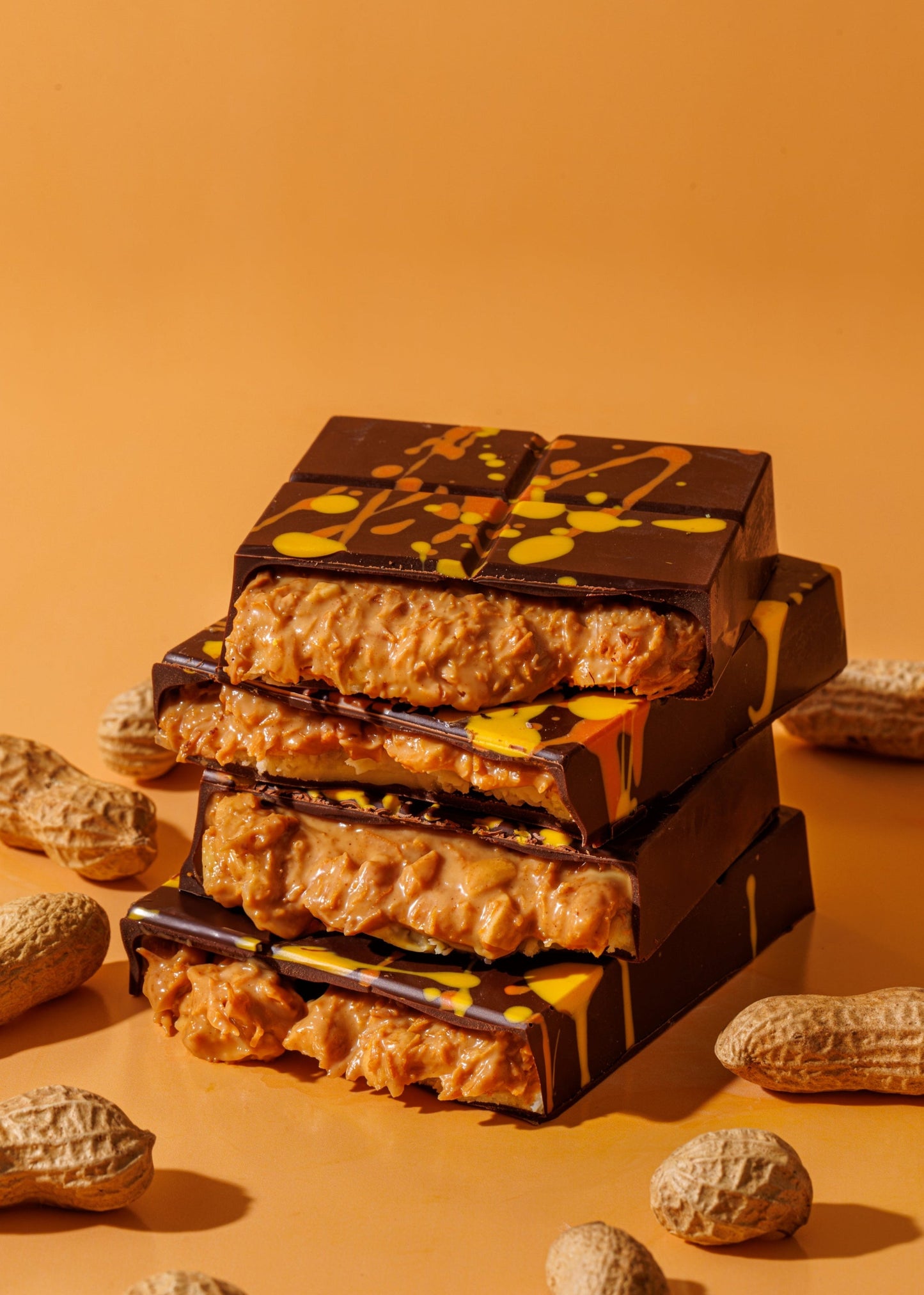 hong kong flavour peanut butter and condensed milk crispy knafeh dark chocolate